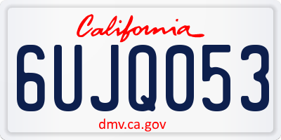 CA license plate 6UJQ053