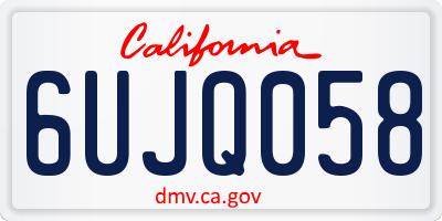 CA license plate 6UJQ058