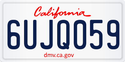 CA license plate 6UJQ059