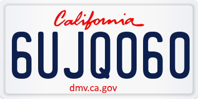 CA license plate 6UJQ060