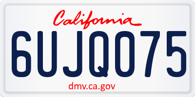 CA license plate 6UJQ075
