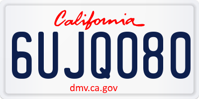 CA license plate 6UJQ080
