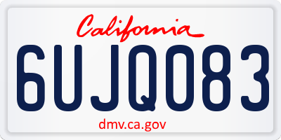 CA license plate 6UJQ083