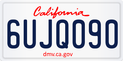CA license plate 6UJQ090