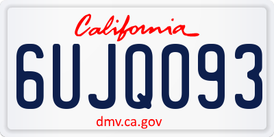 CA license plate 6UJQ093