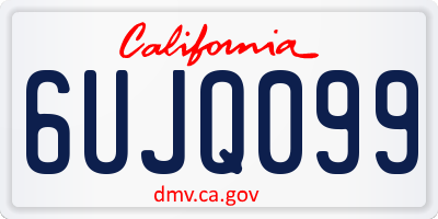 CA license plate 6UJQ099