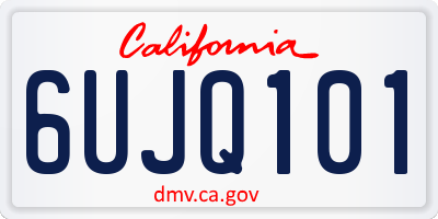 CA license plate 6UJQ101