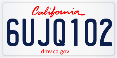 CA license plate 6UJQ102
