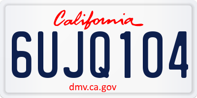 CA license plate 6UJQ104