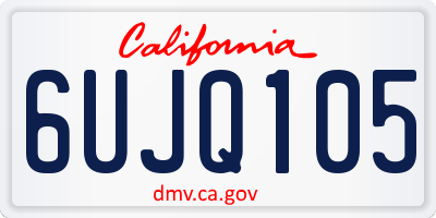 CA license plate 6UJQ105