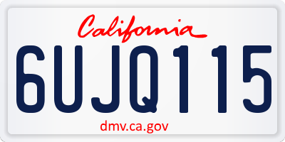 CA license plate 6UJQ115