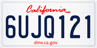 CA license plate 6UJQ121