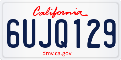 CA license plate 6UJQ129