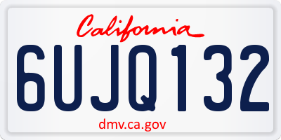 CA license plate 6UJQ132