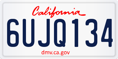 CA license plate 6UJQ134