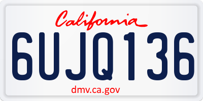 CA license plate 6UJQ136