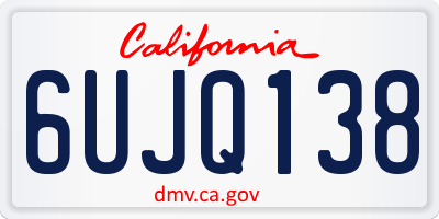 CA license plate 6UJQ138