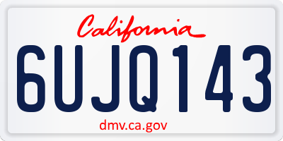 CA license plate 6UJQ143