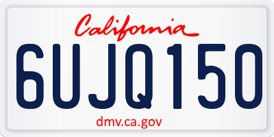 CA license plate 6UJQ150