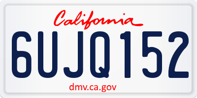 CA license plate 6UJQ152