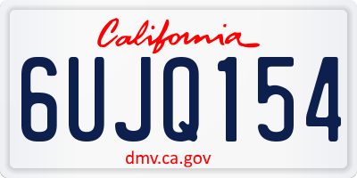 CA license plate 6UJQ154