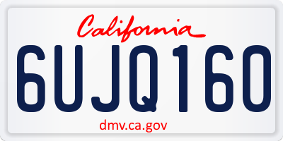 CA license plate 6UJQ160
