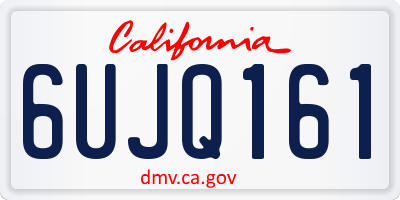 CA license plate 6UJQ161