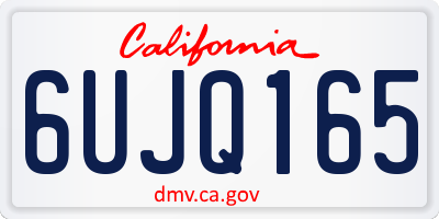 CA license plate 6UJQ165