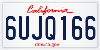 CA license plate 6UJQ166