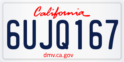CA license plate 6UJQ167