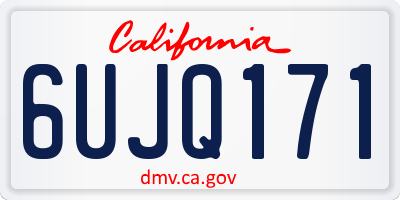 CA license plate 6UJQ171