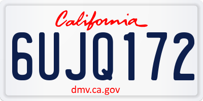 CA license plate 6UJQ172