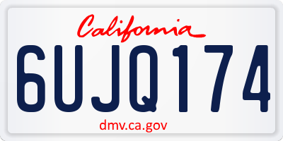 CA license plate 6UJQ174