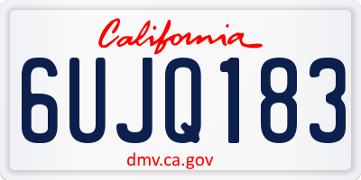 CA license plate 6UJQ183
