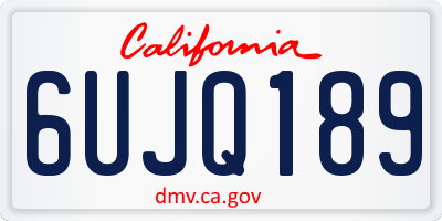CA license plate 6UJQ189