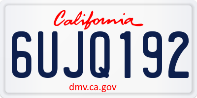 CA license plate 6UJQ192