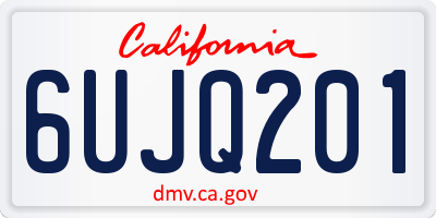 CA license plate 6UJQ201