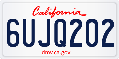 CA license plate 6UJQ202