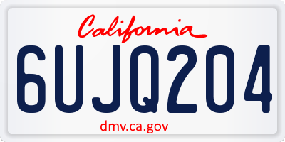 CA license plate 6UJQ204