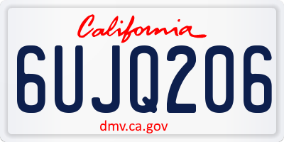 CA license plate 6UJQ206