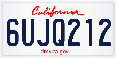 CA license plate 6UJQ212