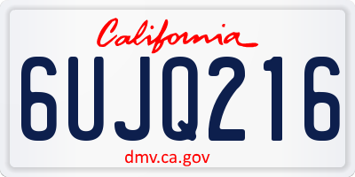 CA license plate 6UJQ216