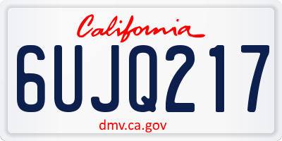 CA license plate 6UJQ217