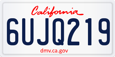 CA license plate 6UJQ219