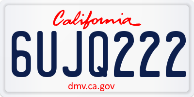 CA license plate 6UJQ222