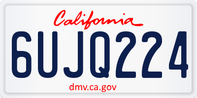 CA license plate 6UJQ224