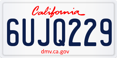 CA license plate 6UJQ229