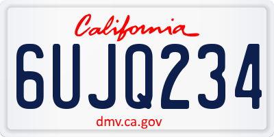 CA license plate 6UJQ234