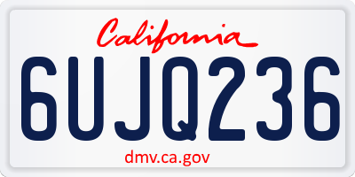 CA license plate 6UJQ236