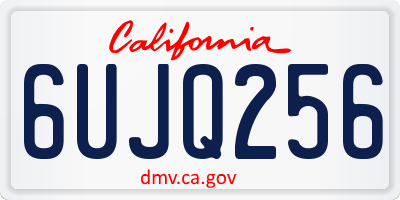 CA license plate 6UJQ256